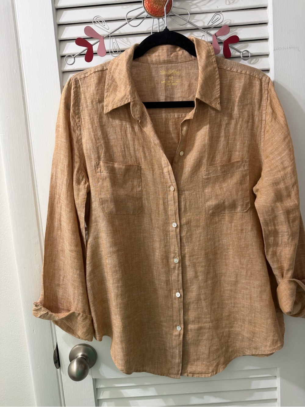 Lilly Pulitzer medium Linen Button-Up Shirt - Tan